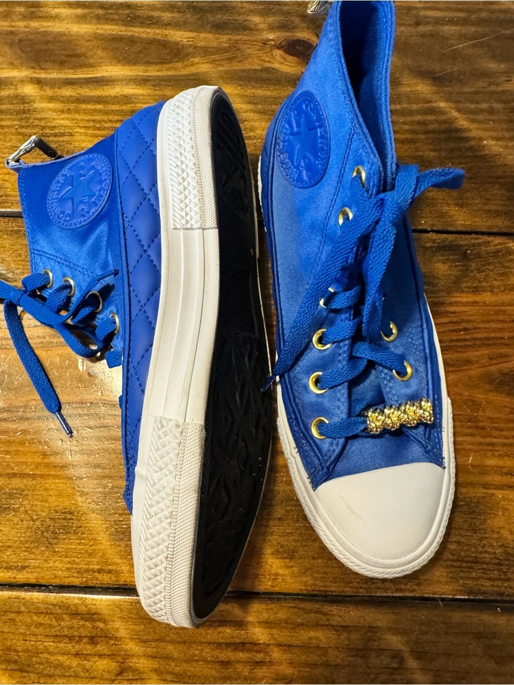 CHUCK TAYLOR ALL STAR HIGH SHINE - GAME ROYAL SNEAKERS Size 8 - Picture 3 of 12